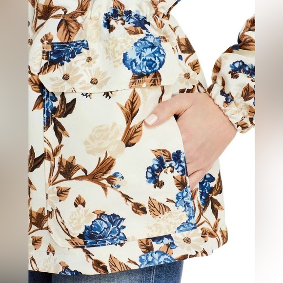 NWT $498 Tory BurchFloral-Print Hooded Wind-Resistant Jacket - Picture 5 of 9